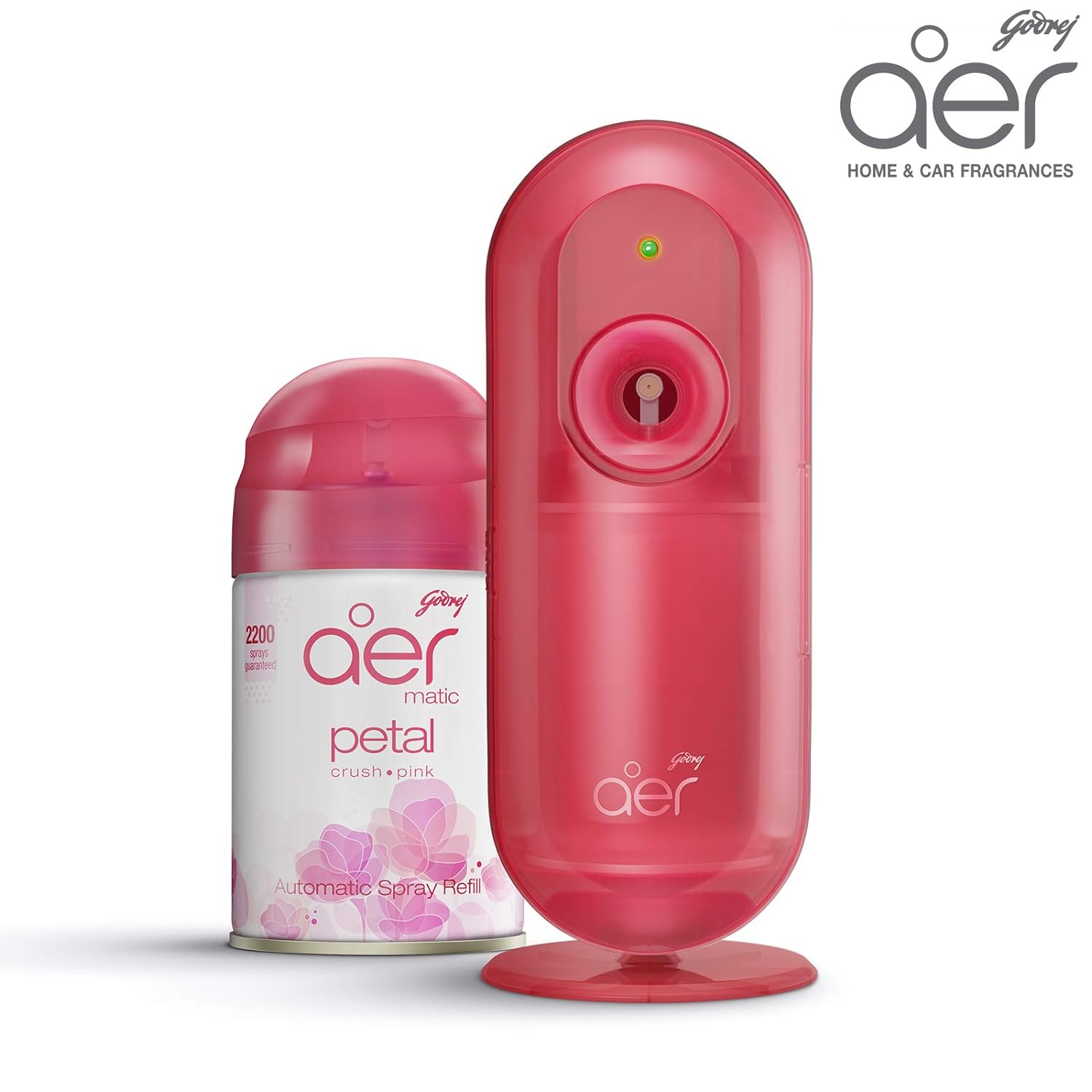 Godrej aer Smart Matic Kit - BLUETOOTH ENABLED Automatic Air Freshener | Alive (225ml) &amp; Godrej aer Matic, Automatic Air Freshener Kit with Flexi Control - Petal Crush Pink (225 ml) - View 6 of 7