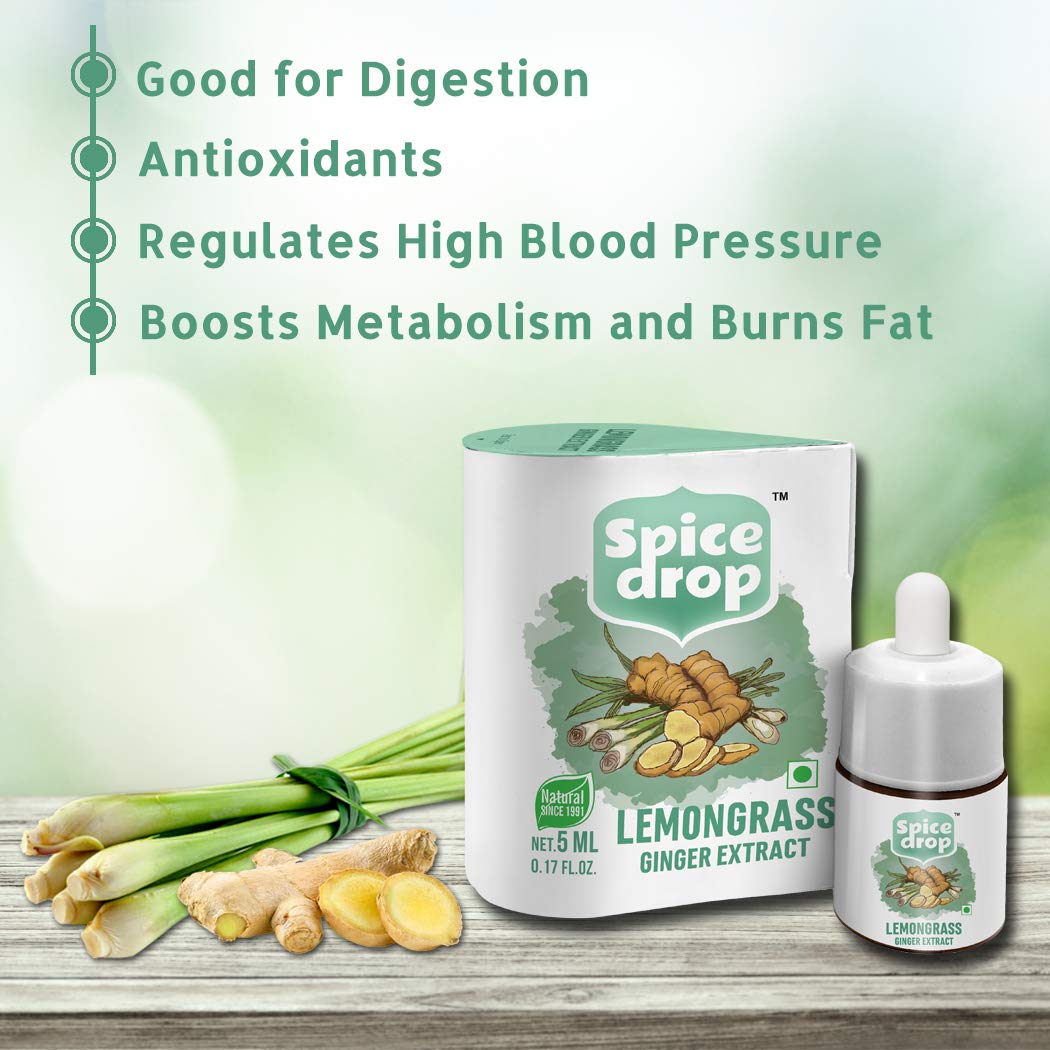 Spice Drop Lemongrass Ginger Natural Extract | Best Used For Herbal Tea, Soups, Shakes, and Beverages | No Added Preservatives | Vegan Paleo Friendly | Drop... - View 2 of 3