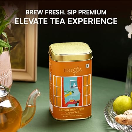 Nargis Lemon &amp; Ginger Green Tea 100gm | Citrus Lemon &amp; Spicy Ginger Blended with Premium Green Tea Leaves | Antioxidants, Relaxing, Improves Immunity Metabolism (FROM INDIA SAB) - View 2 of 7