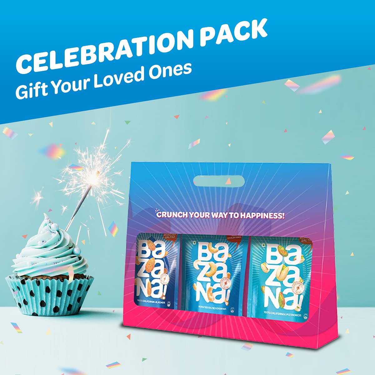 Bazana - Premium Roasted Salted Almonds, Cashews, Pistachios Combo Pack 515g | Nutritious Heart-Healthy Snack | Perfect for Gifting | Enhances Flavor in Dishes | Dry Nut Mix FROM INDIA (SAM) - View 4 of 4