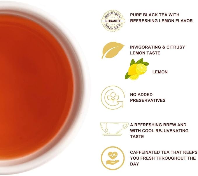 Premiers Lemon Flavoured Tea, Pack of 2, (50g x 2), 100g, 50 Teabags, Citrus Fruit Tea, No additives, Make Iced or hot Tea, Citrusy Notes of Lemon in Black Tea… (FROM INDIA SAB) - View 3 of 6