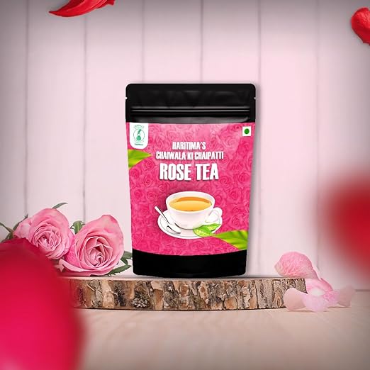 Haritima Chaiwala Ki Chaipatti Rose Flavoured Tea | Grade A - Rose Petals Infused With Assam Tea Leaves | Premium Gulaab Chai Patti | Refreshing &amp; Aroma of Rose Tea Powder | 500g (FROM INDIA SAB) - View 4 of 6