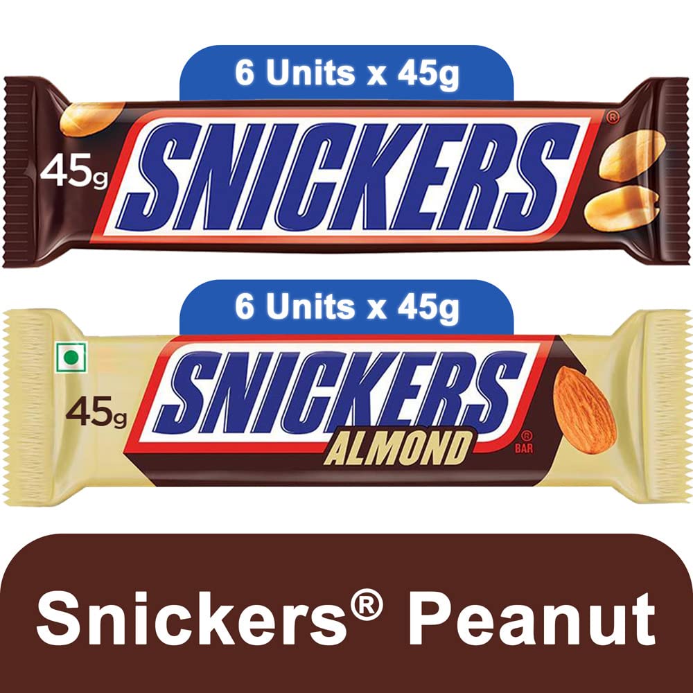 Snickers Peanut and Almond Chocolates - 45g Bar (Pack of 12) FROM INDIA(SAM) - View 2 of 4