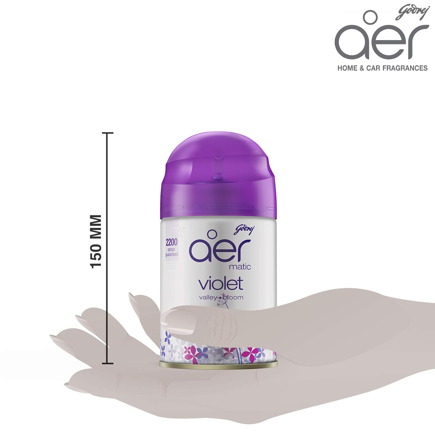 Godrej aer matic, Automatic Air Freshener Kit with flexi control - Cool Surf Blue (225 ml) &amp; Refill Pack - Violet Valley Bloom (225 ml) - View 6 of 7