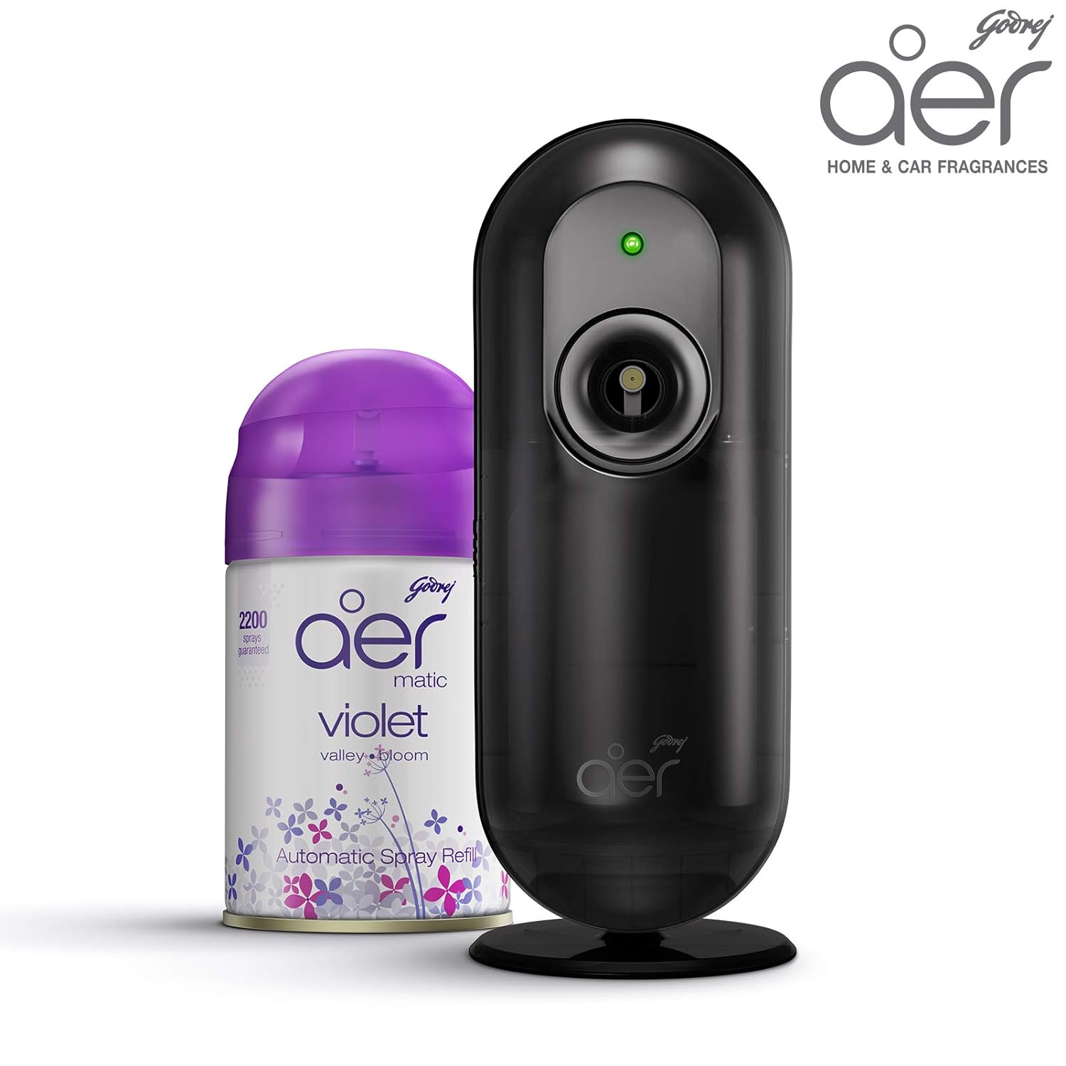 Godrej aer Matic Kit - Automatic Air Freshener Spray with Flexi Control | Violet Valley Bloom (225ml) &amp; Smart Matic Refill - BLUETOOTH ENABLED Automatic Air Freshener | Passion (225ml) - View 3 of 7