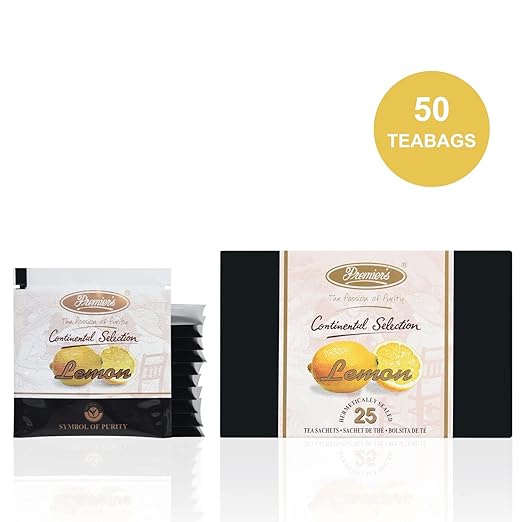 Premiers Lemon Flavoured Tea, Pack of 2, (50g x 2), 100g, 50 Teabags, Citrus Fruit Tea, No additives, Make Iced or hot Tea, Citrusy Notes of Lemon in Black Tea… (FROM INDIA SAB) - View 2 of 6