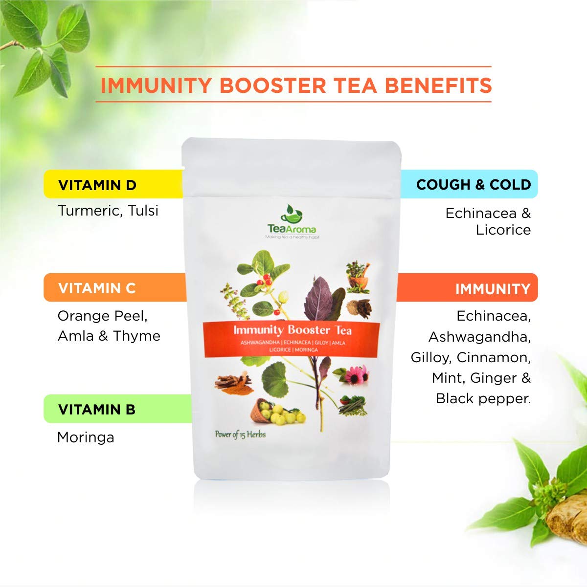 Tea Aroma - Detox Ayurveda &amp; Immunity Booster Combo, 100 Gm Each(Pack of 2)(FROM INDIA SAB) - View 2 of 7