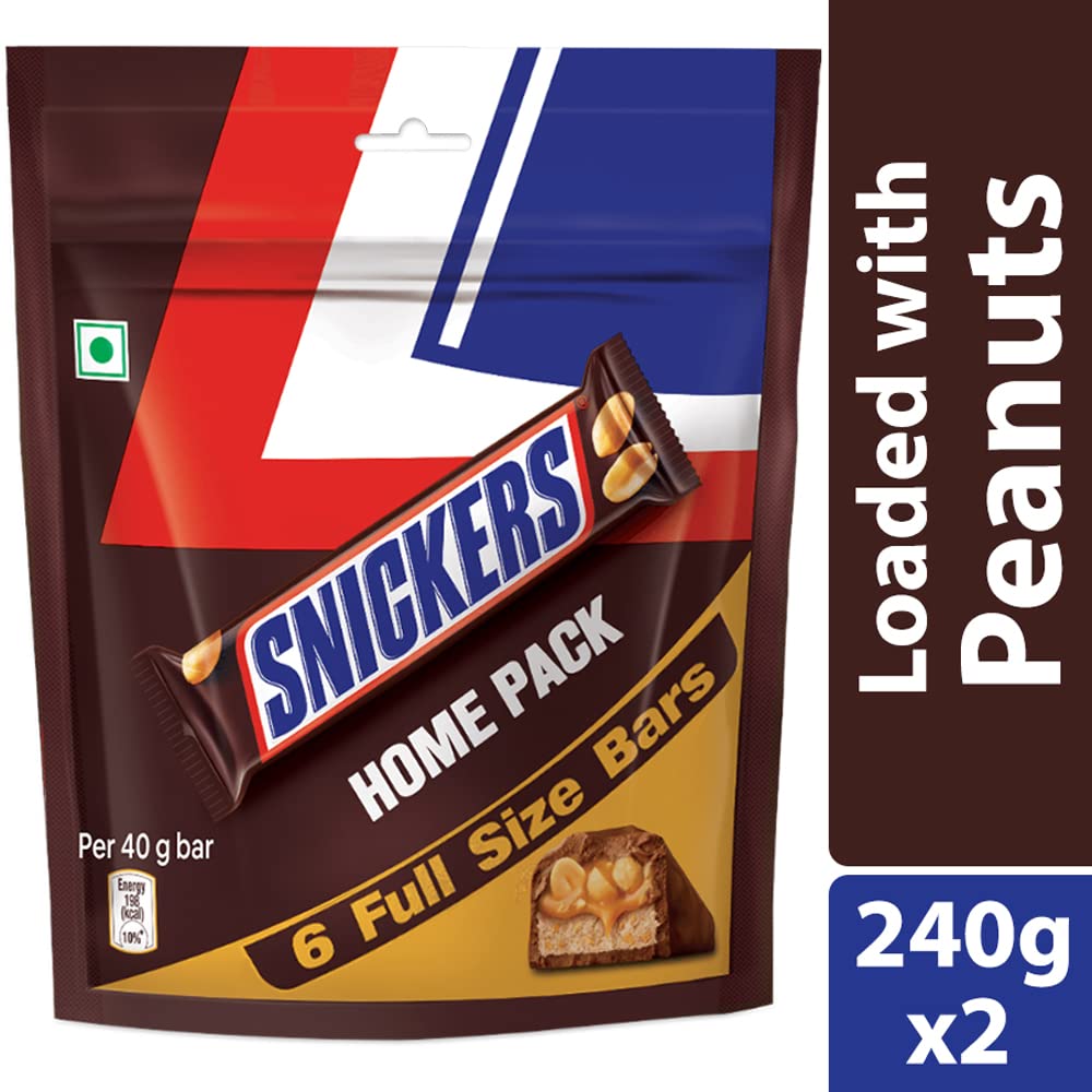 Snickers Home Pack Peanut Filled Chocolate Pouch, 2 X 240 g FROM INDIA(SAM) - View 2 of 3