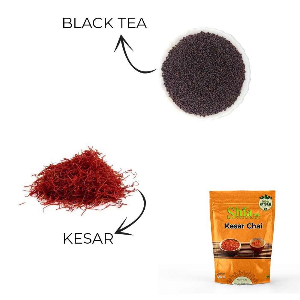 Shia kesar Chai (TEA) | Rich And Flavoured Chai |Black Tea| Saffron |100 grams (FROM INDIA) SAB - View 3 of 5
