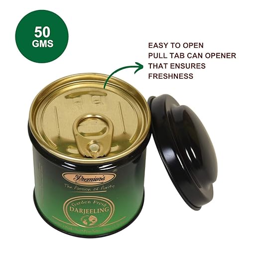 Premiers Darjeeling Tea, Premium Black Tea, Pure and Authentic Single Origin Tea, Loose Leaf Tea, 50 Gms, 25 Cups, Garden Fresh Tea, Muscatel and Slightly Fruity Taste, Round Metal Caddy (FROM INDIA SAB) - View 2 of 6