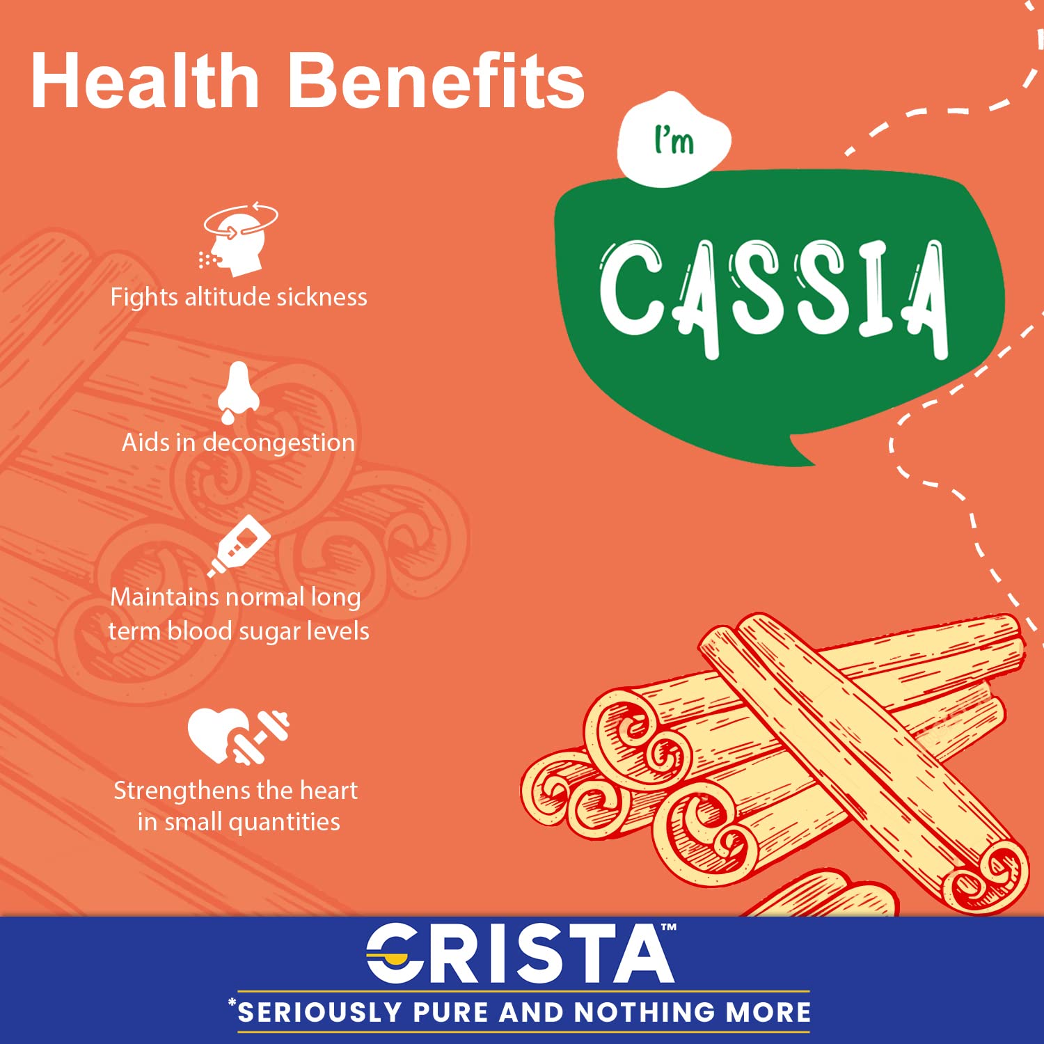 CRISTA Vietnamese Cassia Tubes | Pure Dalchini | Cinnamon Sticks | Farm Fresh | Zero added Colours, Fillers, Additives & Preservatives | High Oil Content | 75 gms FROM INDIA (SAM) - View 3 of 4