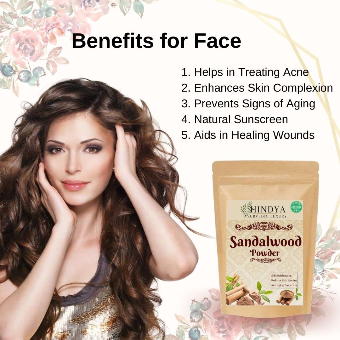 Hindya Ayurvedic Luxury Sandalwood Powder for face pack | Skin | Organic | Puja | Face Pack | for pooja, Sandal wooden powder, Chandan powder sticks,Tilak,Chandanam, chandana mutti, 100g - View 3 of 3