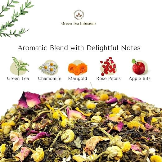 Premiers Floral Delight, Green Tea Infusions with Passion Fruit Flavour, Loose Leaf Tea with Real Ingredients, 100 Gms, 50 Cups, Low Caffeine Tea and Herbs (FROM INDIA SAB) - View 3 of 6