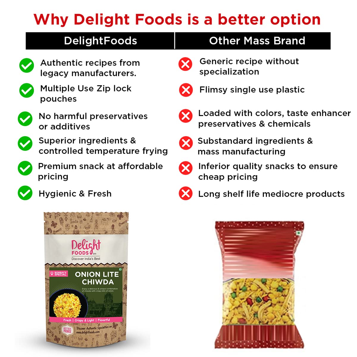 Delight Foods Maharashtrian Snacks - Onion Chiwda (Low Oil) - 200g | Namkeen Mixture | Diet | Indian Chivda | FROM INDIA (SAM) - View 4 of 4