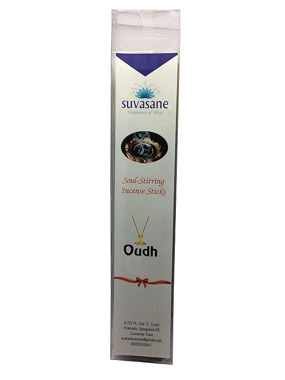 Suvasane Agarbatti Oudh Fragrance, 60 Sticks per Pack, Brown Masala (Flora) Sticks in Transparent Square Box - Shop at Colombo Mall