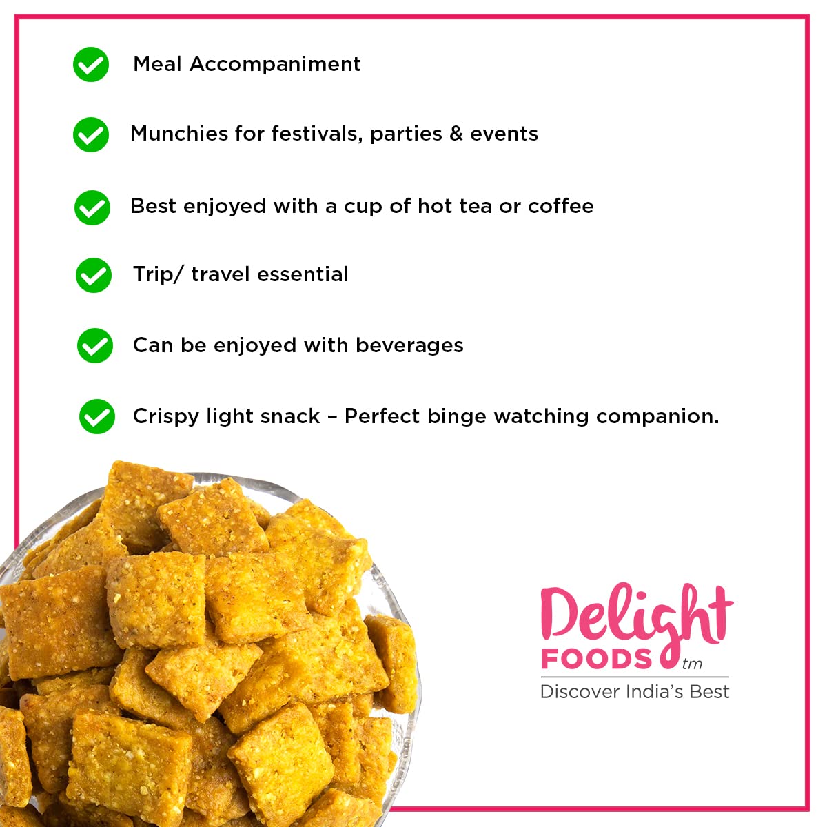 Delight Foods Sabudana Crackers 300g (Pure Groundnut Oil) | Healthy Snacks | Tapioca Crackers | Rajasthani Namkeen | Peanut Oil | No Preservatives FROM INDIA(SAM) - View 4 of 4