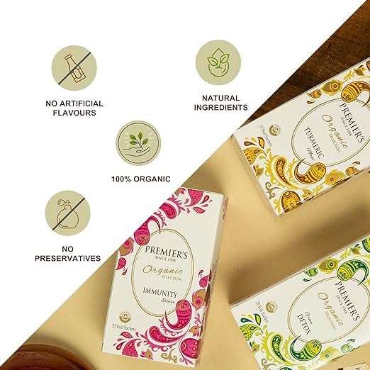 Premiers Organic Green Detox, Wellness Tea and Herbs, Low Caffeine Green Tea, 25 Tea Bags, 45 GMS, 100% Organic, Herbal Detox Tea (FROM INDIA SAB) - View 4 of 6