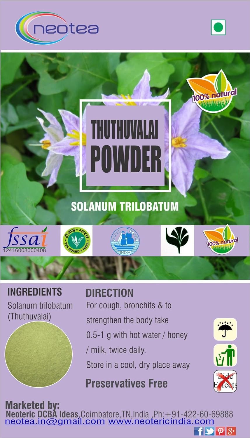 Neotea Thuthuvalai Powder Climbing Brinjal Alarka Solanum Trilobatum 300G - View 2 of 2