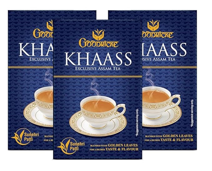 GOODRICKE Khaass Assam Tea - 250 gm, (Pack of 3) | 100% Organic &amp; Natural Golden Leaves | Richer Taste &amp; Flavour | Sunehri Patti Chai | Iresistible Aroma (FROM INDIA SAB) - View 2 of 6