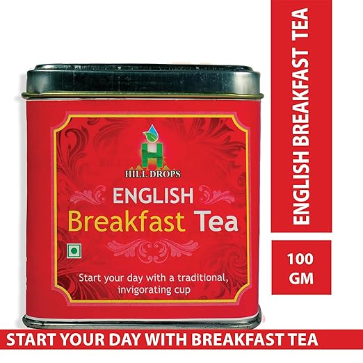 Hill Drops Premium English Breakfast Tea Leaves - Strong Black Loose Leaf Tea - 100g Tin Can - FTGFOP1 Long Leaf Grade (FROM INDIA SAB) - View 3 of 7