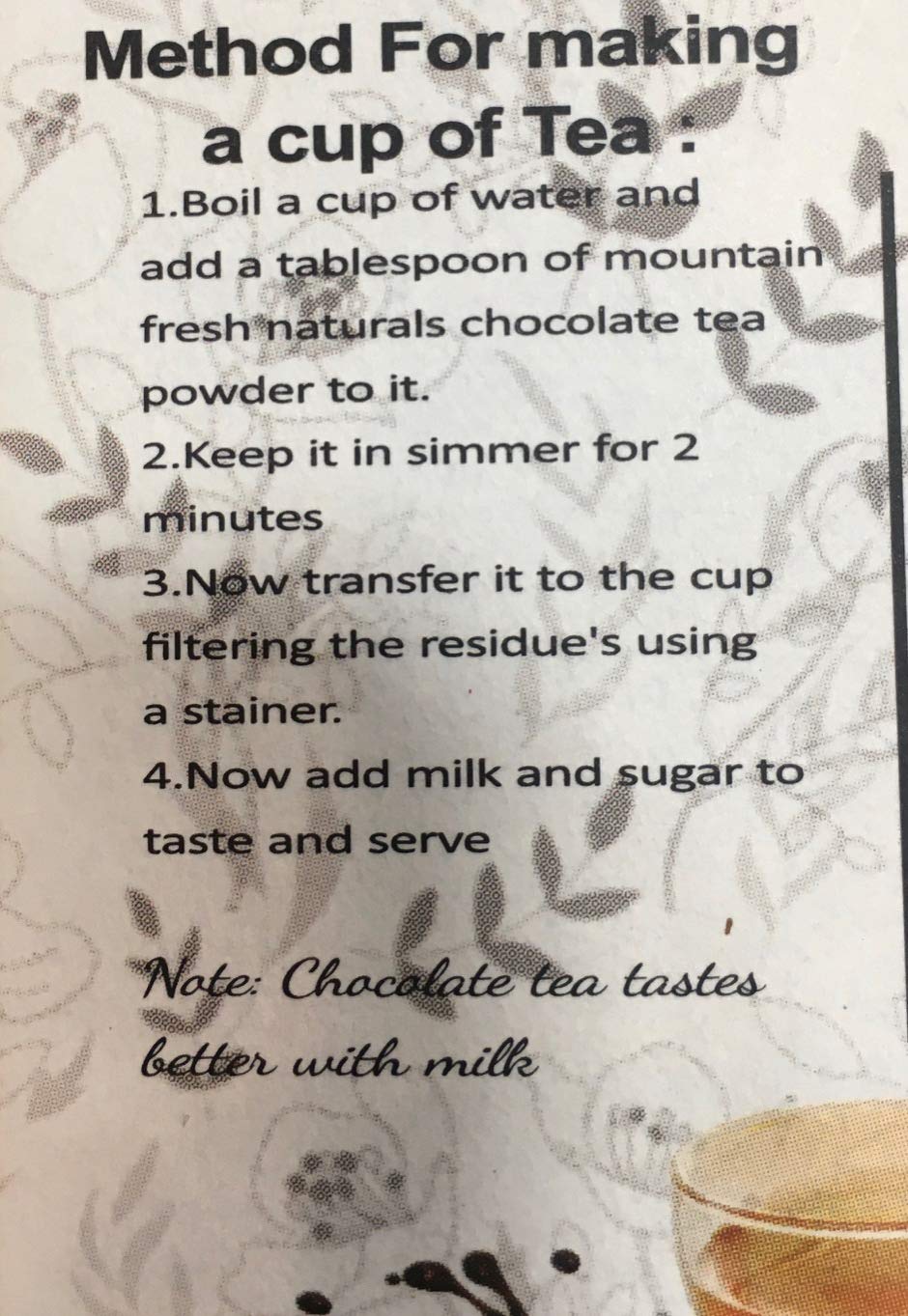 Divi Chocolates ® Chocolate Tea leaf powder 250 grams (FROM INDIA SAB) - View 6 of 6