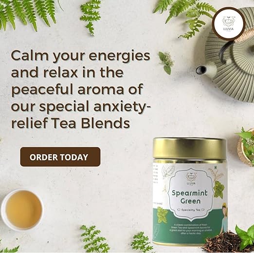 LLUVIA TEA Spearmint Green Tea For PCOD/PCOS & Refreshment(50 Gm) (FROM INDIA SAB) - View 4 of 6