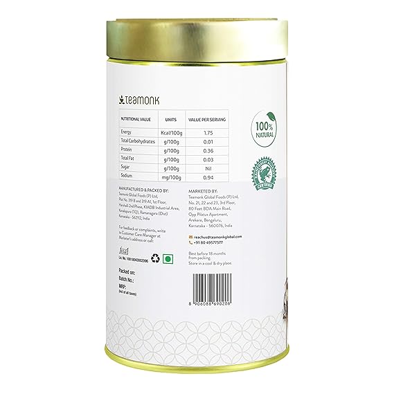 Teamonk Koge High Mountain Jasmine Green Tea Whole Leaf - 200 gm Box (100 Cups) with GreenTea Loose Leaves and Freeze Dried Jasmin Flowers for Natural Flavour. Helps Lose Weight Fast. Antioxidant Rich (FROM INDIASAB) - View 3 of 6