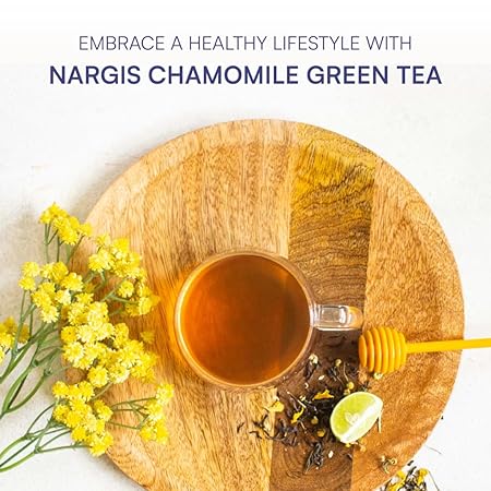 Nargis Chamomile Green Tea 100gm | 100% Natural Chamomile Flowers Blended with Premium Green Tea Leaves | Antioxidants, Relaxing, Improves Immunity Metabolism (FROM INDIA SAB) - View 5 of 6
