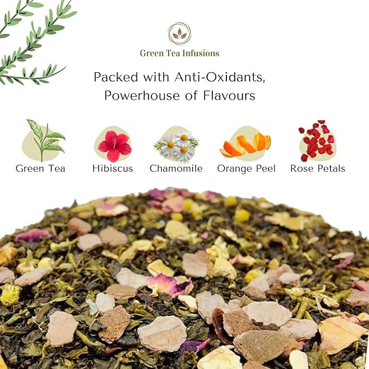 Premiers Tropical Delight, Green Tea Infusions with Mango Flavour, Loose Leaf Tea with Real Ingredients, 100 Gms, 50 Cups, Low Caffeine Tea and Herbs (FROM INDIA SAB) - View 3 of 6