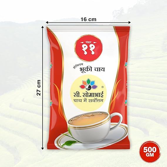 C. SOMABHAI's No. 11 CTC Premium Dust Tea - 500 gram, Natural Assam Bhuki Tea, Kadak Chai Patti, Strong Regular Black Tea Powder, Strong Blend Tea Pouch, Beverage Special Chaa For Office Home 500g (FROM INDIA SAB) - View 5 of 6