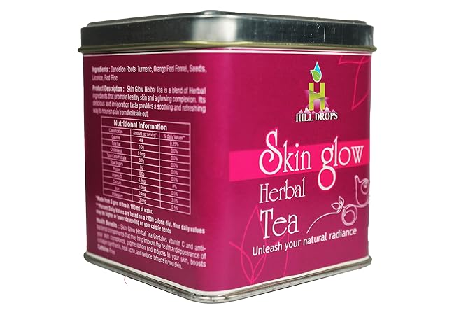 Hill Drops Skin Glow Herbal tea | Premium 100g Tin Can | (FROM INDIA SAB) - View 2 of 7
