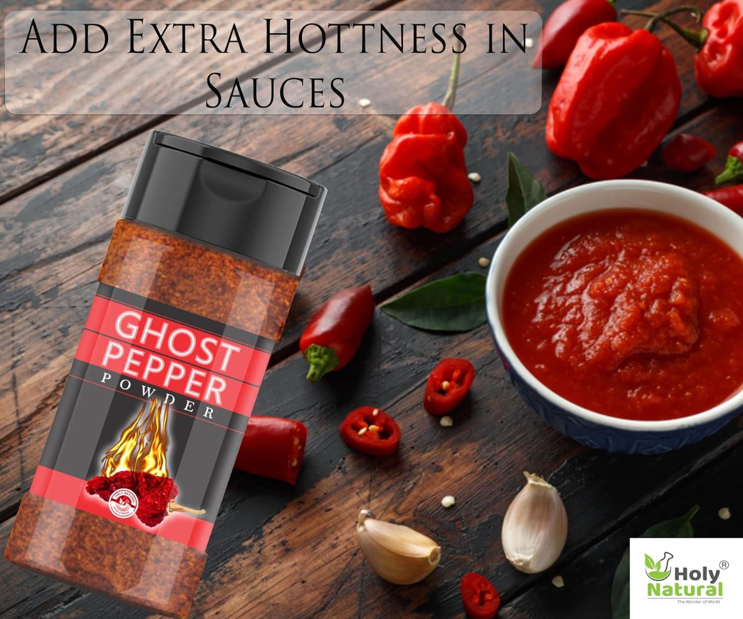 Holy Natural Ghost Pepper Powder 100 Gm | Also Called Bhut Jolokia Chilli Powder | Extremely Hot Chilli Powder, It is the world’s hottest chilli Powder - View 4 of 4