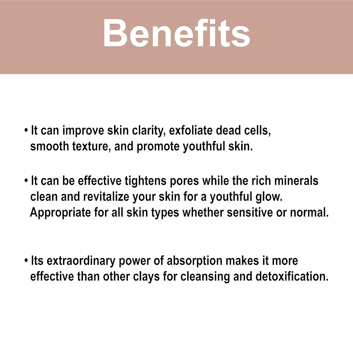 mi nature Rhassoul Red Clay Powder For Face Deep Cleansing, Even Skin tone, Acne and Hair Care | All Skin Type &amp; Unisex use| 100% Pure &amp; Herbal hair &amp; Skin care Mask | 227g (8 oz) Pack of 1 - View 3 of 3