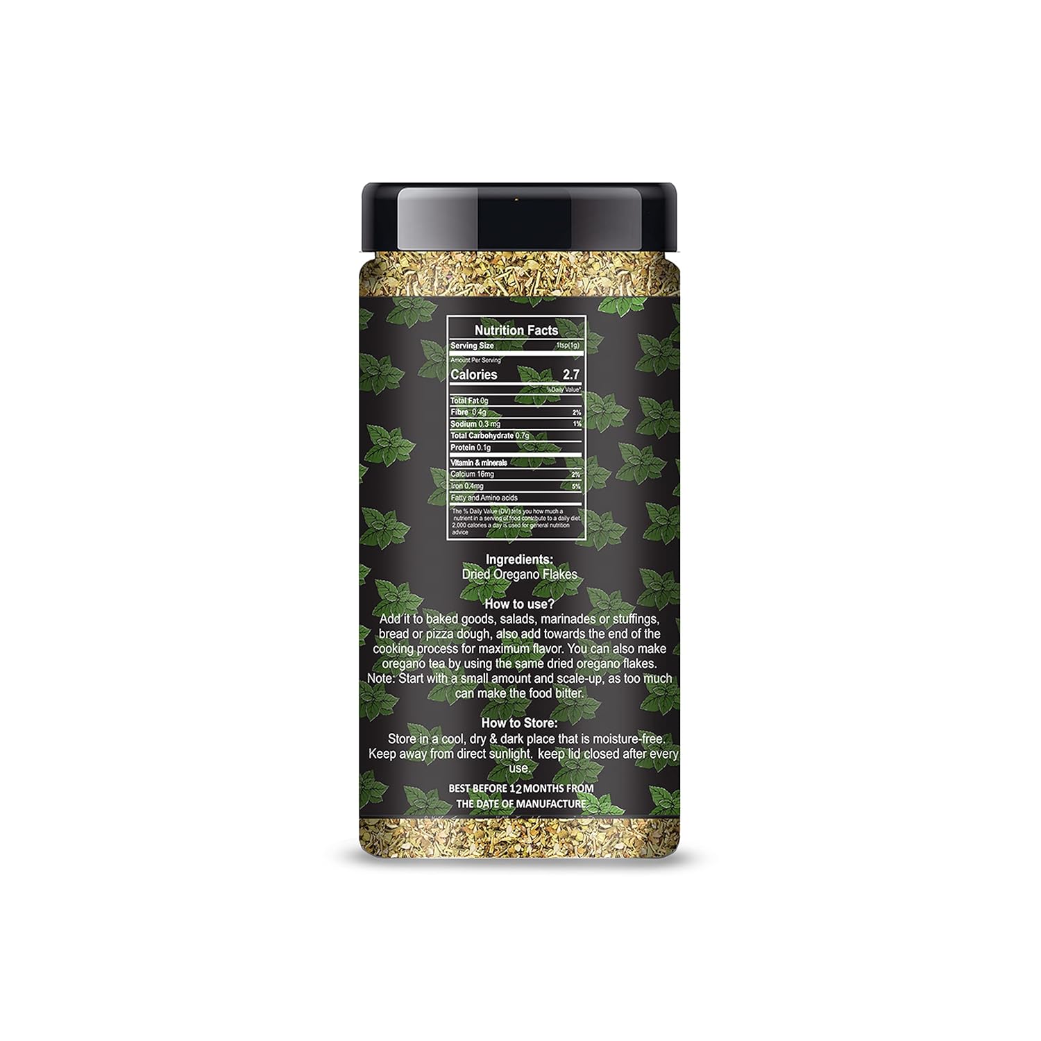 Manhar Organics Oregano Flakes for seasonings80gm Jar - View 3 of 3