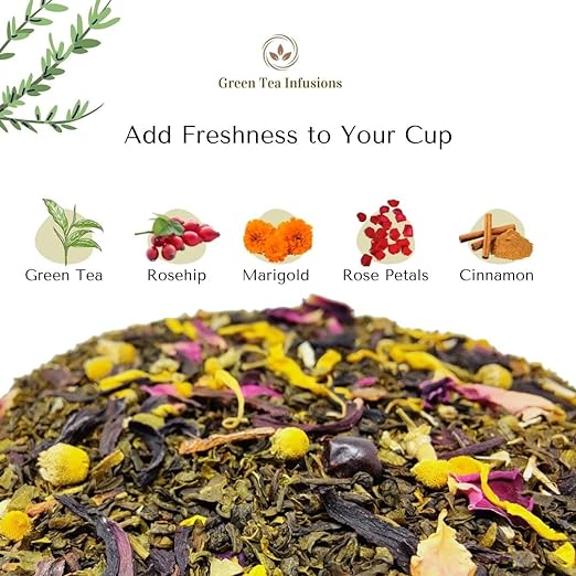 Premiers Sunshine Delight, Green Tea Infusions with Pineapple Flavour, Loose Leaf Tea with Real Ingredients, 100 Gms, 50 Cups, Low Caffeine Tea and Herbs (FROM INDIA SAB) - View 3 of 6