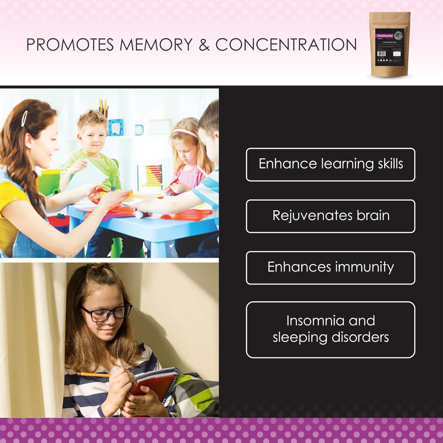 Herb Essential Pure Shankhpushpi (Convolvulus Pluricalis) Powder 100g | 100% Natural Pure extract | 100g - View 3 of 3