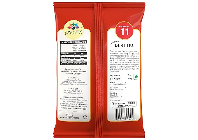 C. SOMABHAI's No. 11 CTC Premium Dust Tea - 2 KG, Natural Assam Bhuki Tea, Kadak Chai Patti, Strong Regular Black Tea Powder, Strong Blend Tea Pouch, Beverage Special Chaa For Office Home 2kg (FROM INDIA SAB) - View 6 of 6