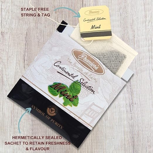 Premiers Mint Flavoured Tea, Pack of 2, (50g x 2), 100g, 50 Teabags, Fruit Tea, No additives, Make Iced or Hot Tea, Minty Relaxing Flavour in Black Tea… (FROM INDIA SAB) - View 3 of 5