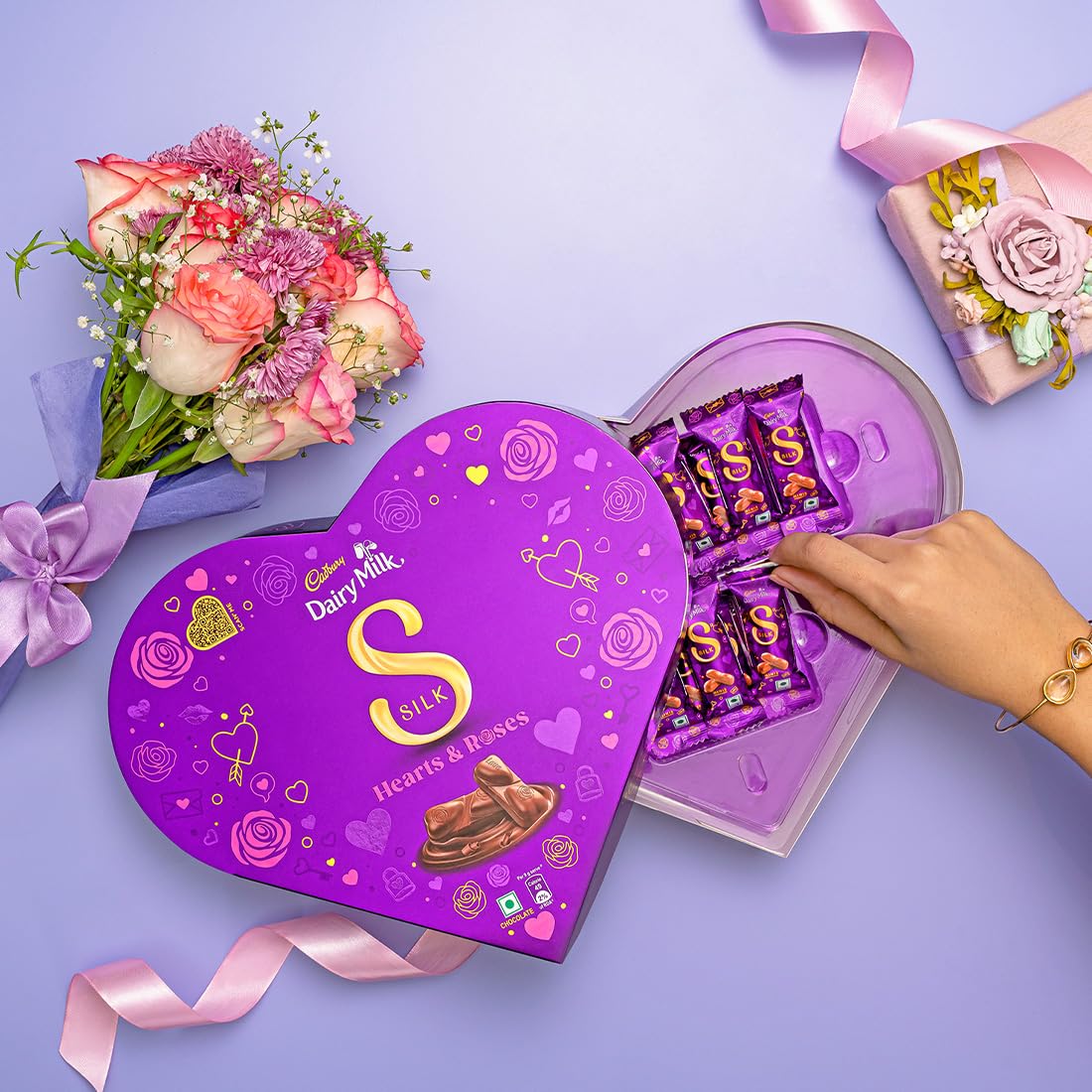 Cadbury Dairy Milk Silk Heart Shaped Valentines Chocolate Gift Box, 135 g FROM INDIA(SAM) - View 3 of 4