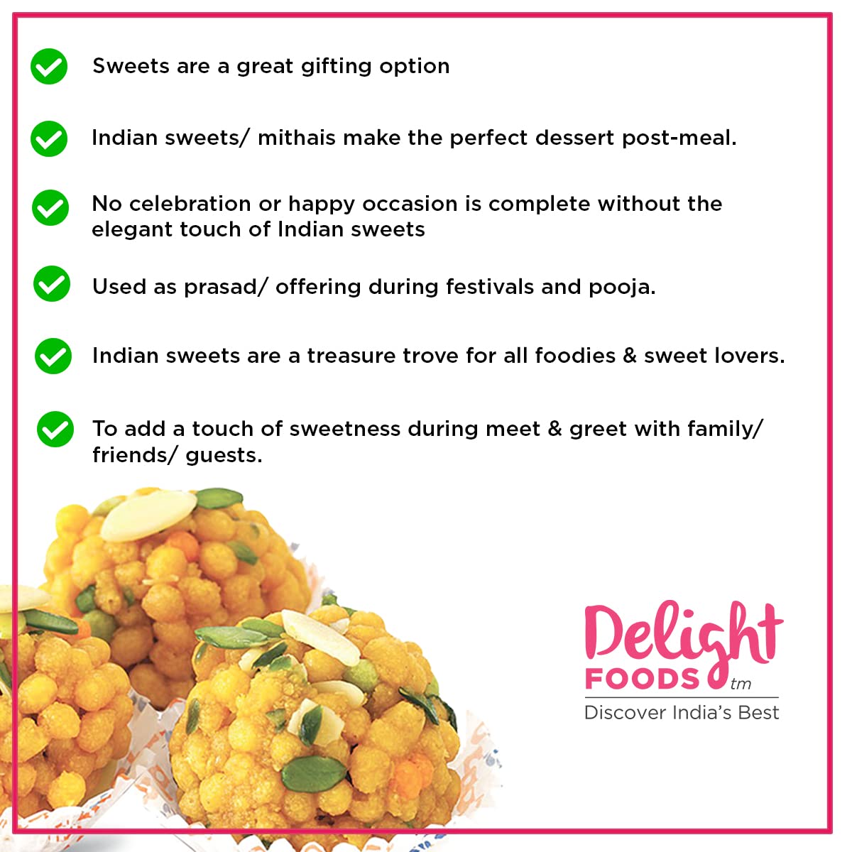 Delight Foods Desi Ghee Regular Jodhpuri Boondi Ladoo Pack, 400 G - Indian Sweets - Mithai FROM INDIA (SAM) - View 4 of 4