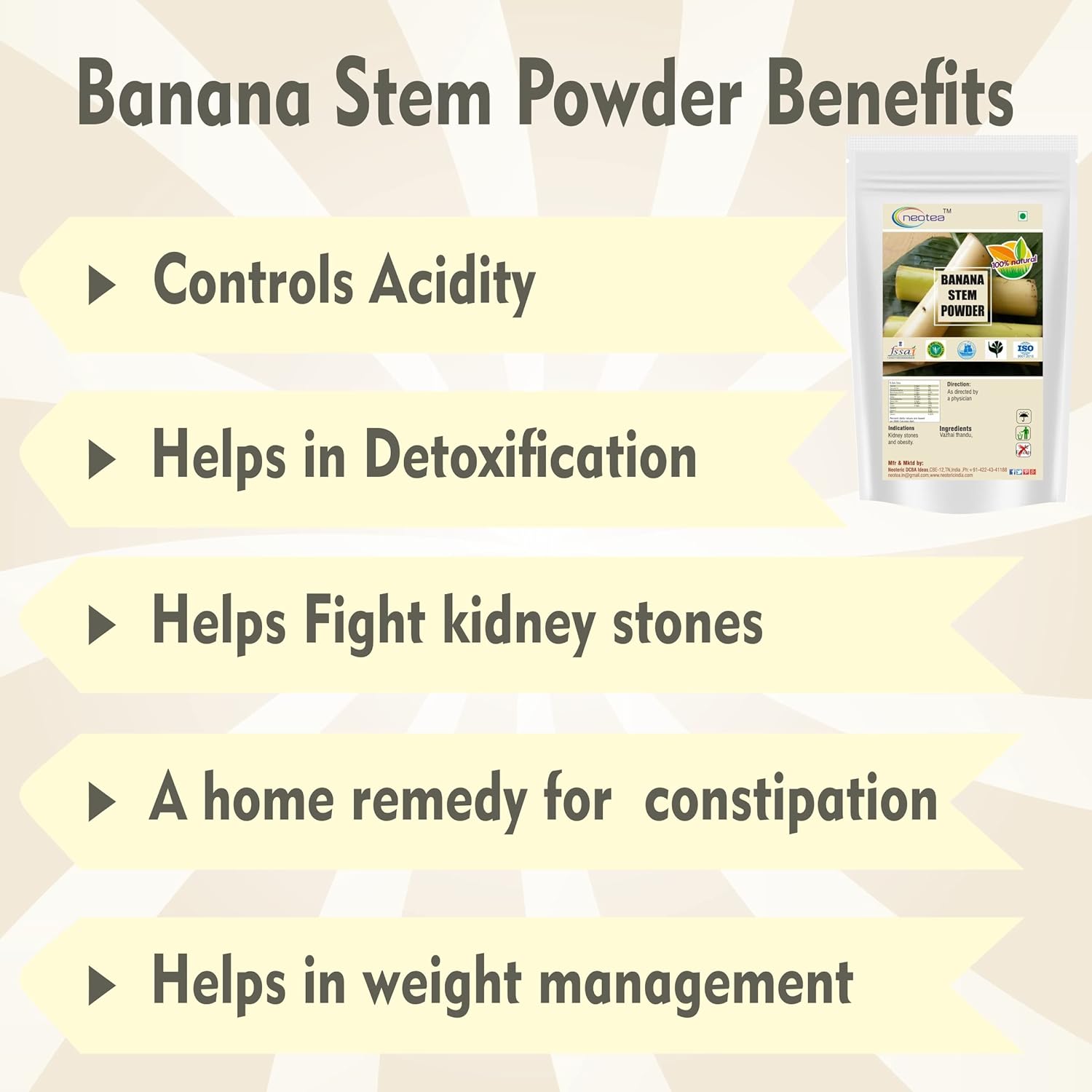 Neotea Banana Stem Powder Musa Acuminata 300G - View 3 of 3