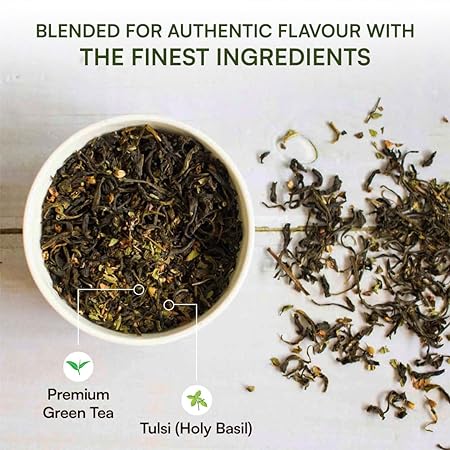 Nargis Tulsi Herbal Green Tea 100gm | 100% Natural Ingredients | Tulsi Leaves Blended with Premium Green Tea Leaves | Antioxidants, Relaxing, Improves Immunity Metabolism (FROM INDIA SAB) - View 4 of 6
