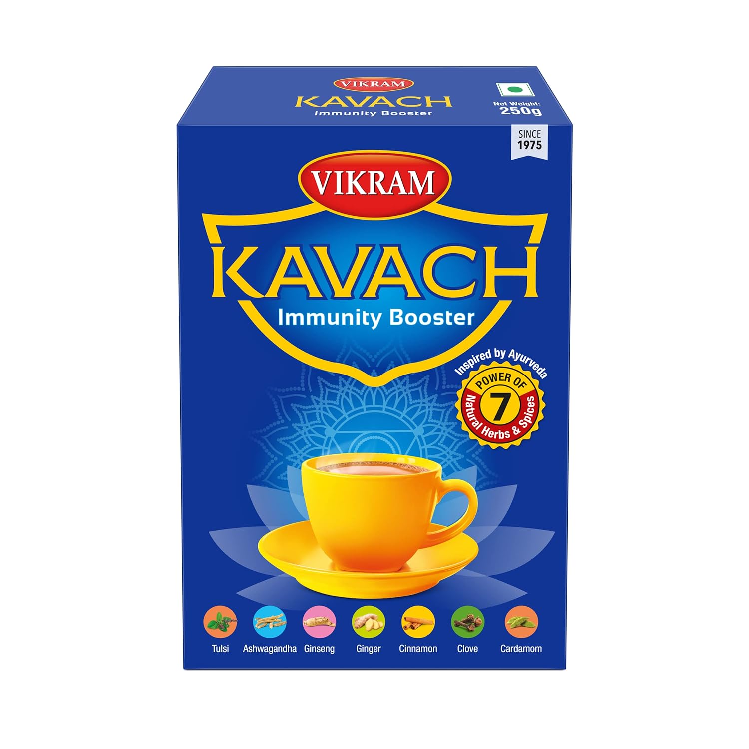 Vikram Tea Combo (Pack of 2) - Vikram Gold Special Mix Tea (Pouch) - 1Kg | Vikram Kavach Immunity Booster Tea (Box) - 250gm (FROM INDIA) SAB - View 3 of 5