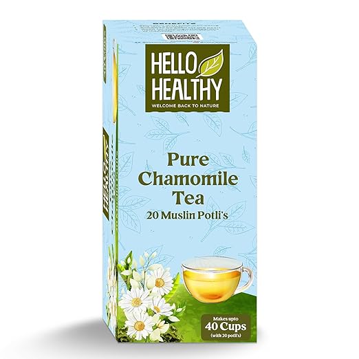 Hello Healthy Pack of 2 Chamomile Green Tea | 40 Teabags | Herbal Infusion Tea | Subtle and Flowery | Light and Gentle Taste | Good Sleep | Stress Relief (FROM INDIA SAB) - View 3 of 4