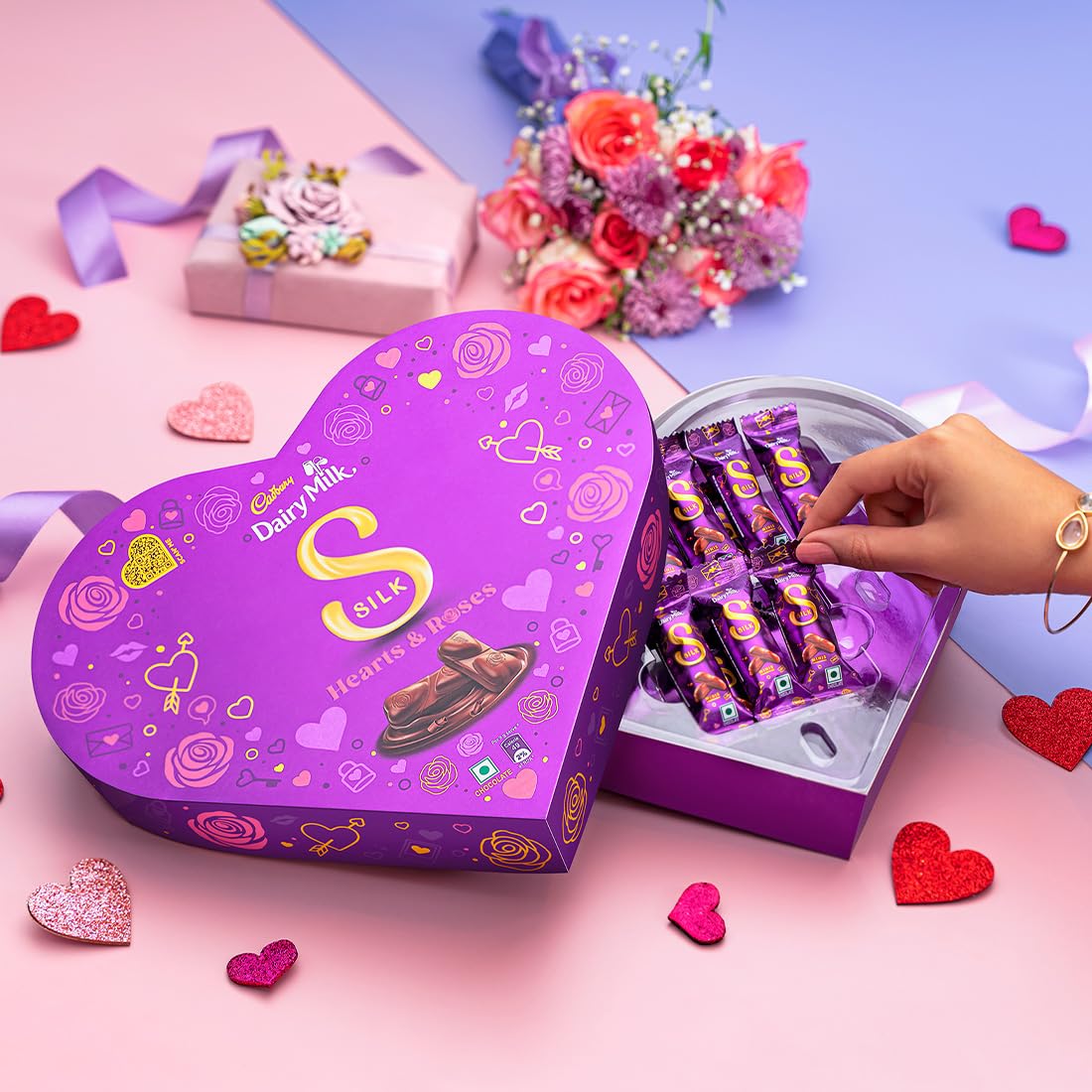 Cadbury Dairy Milk Silk Heart Shaped Valentines Chocolate Gift Box, 135 g FROM INDIA(SAM) - View 2 of 4