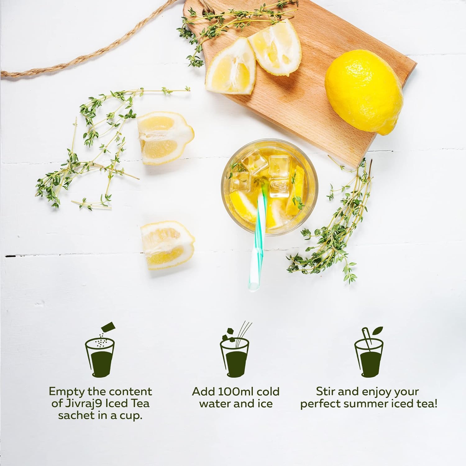 Jivraj 9 Instant Ice Tea Premix Flavoured With Lemon &amp; Peach (Each 150 Grams) - Pack Of 2 (FROM INDIA SAB) - View 4 of 6