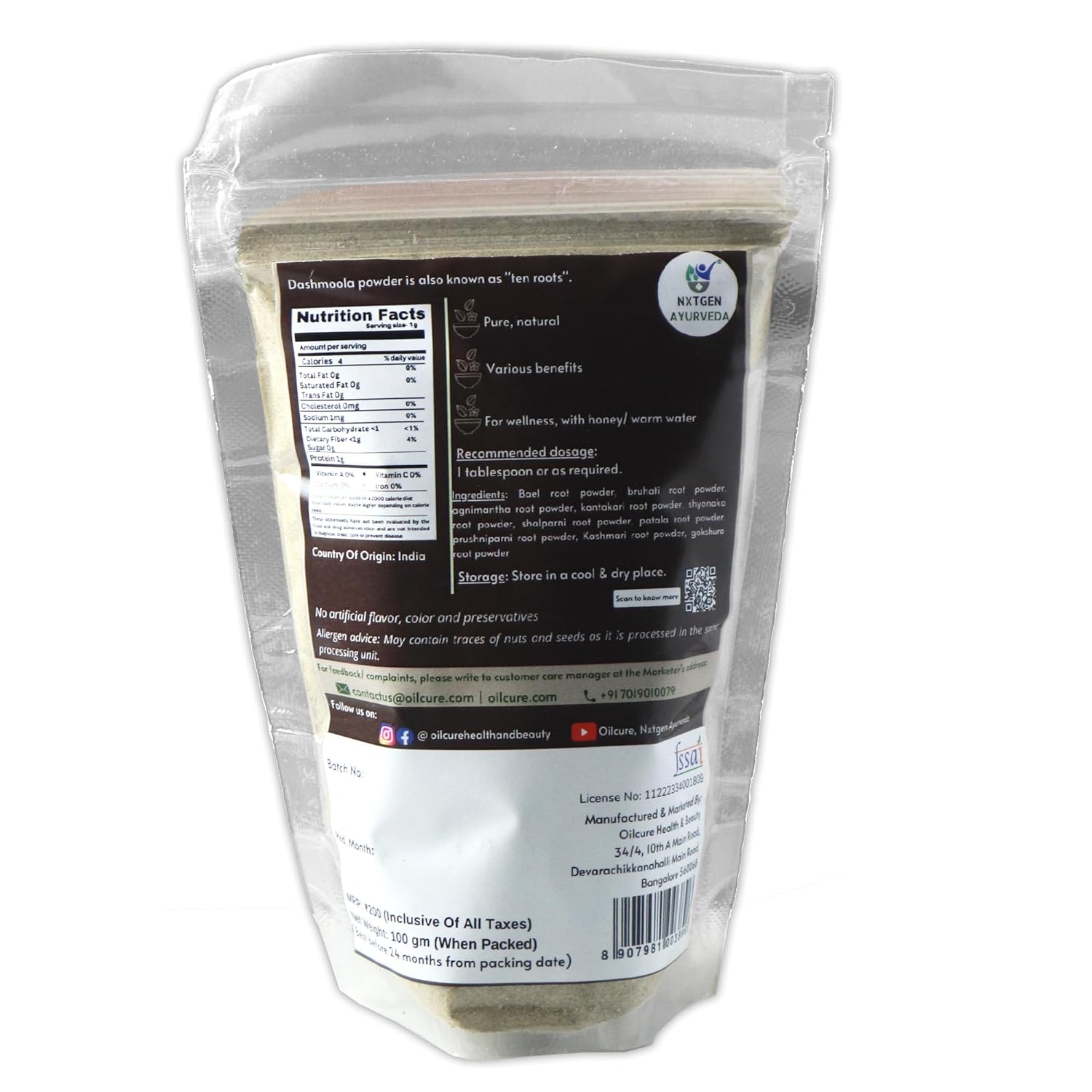 Nxtgen Ayurveda Dashmool Powder | 100g | Dasamoola | Kwath - View 2 of 3
