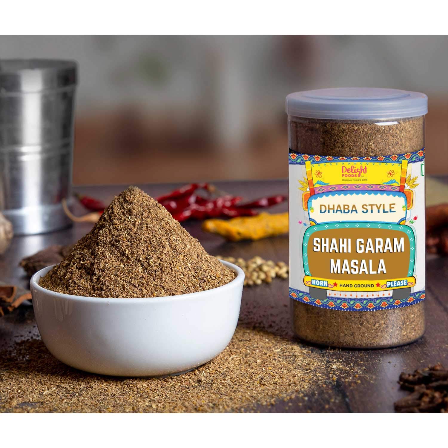 Delight Foods Dhaba Style Shahi Garam Masala - Hand Ground - (100g) | Reusable CanDelight Foods Dhaba Style Shahi Garam Masala - Hand Ground - (100g) | Reusable Can - View 3 of 4