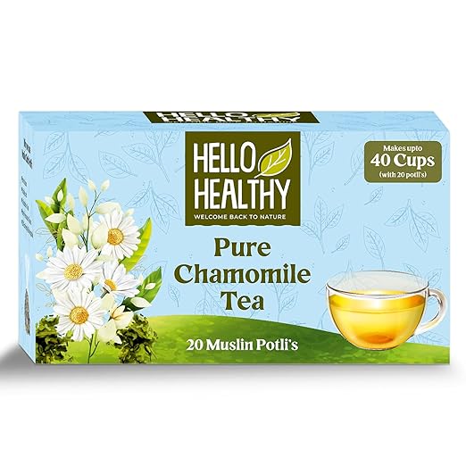 Hello Healthy Pack of 2 Chamomile Green Tea | 40 Teabags | Herbal Infusion Tea | Subtle and Flowery | Light and Gentle Taste | Good Sleep | Stress Relief (FROM INDIA SAB) - View 2 of 4