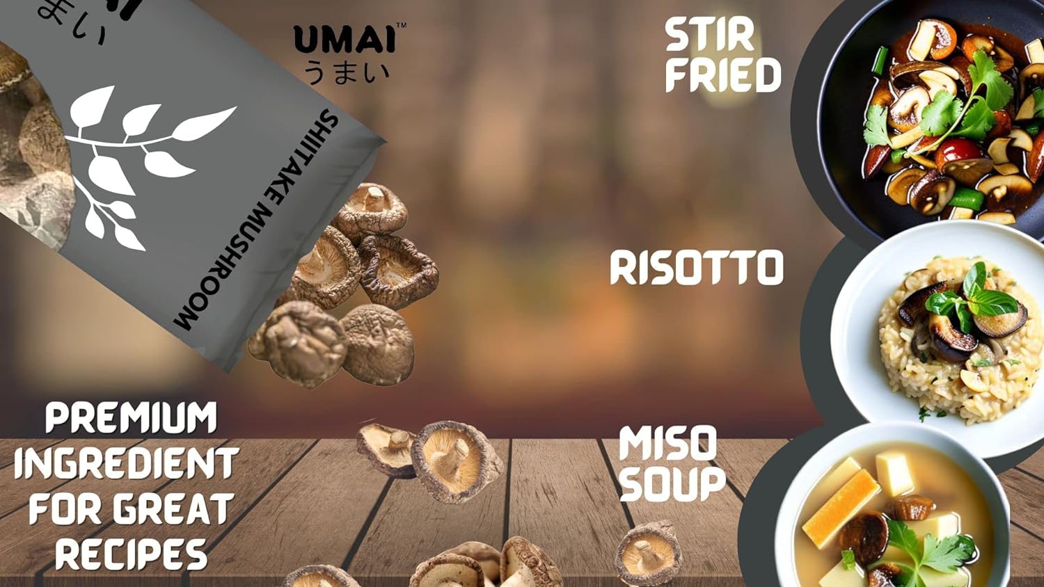 UMAI Dried Shiitake Mushroom 100g FROM INDIA (SAM) - View 3 of 4